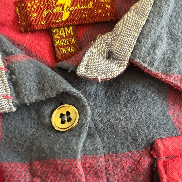 7 For All Mankind Red and Blue Plaid Long-Sleeve Blouse - Picture 4 of 10